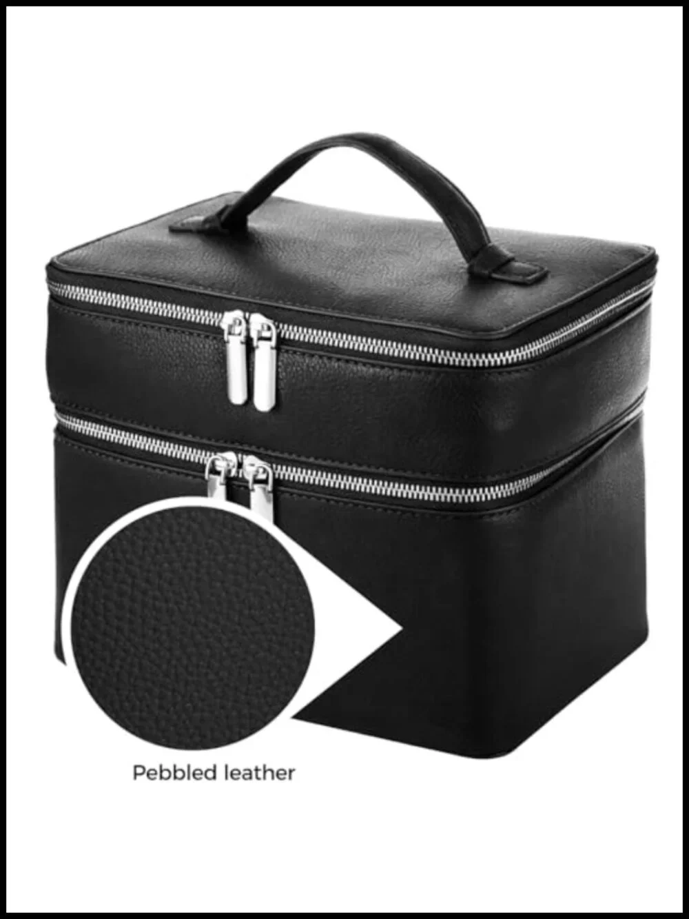 Large Capacity Cosmetic Organizer with Removable Liner, Waterproof PU Leather,